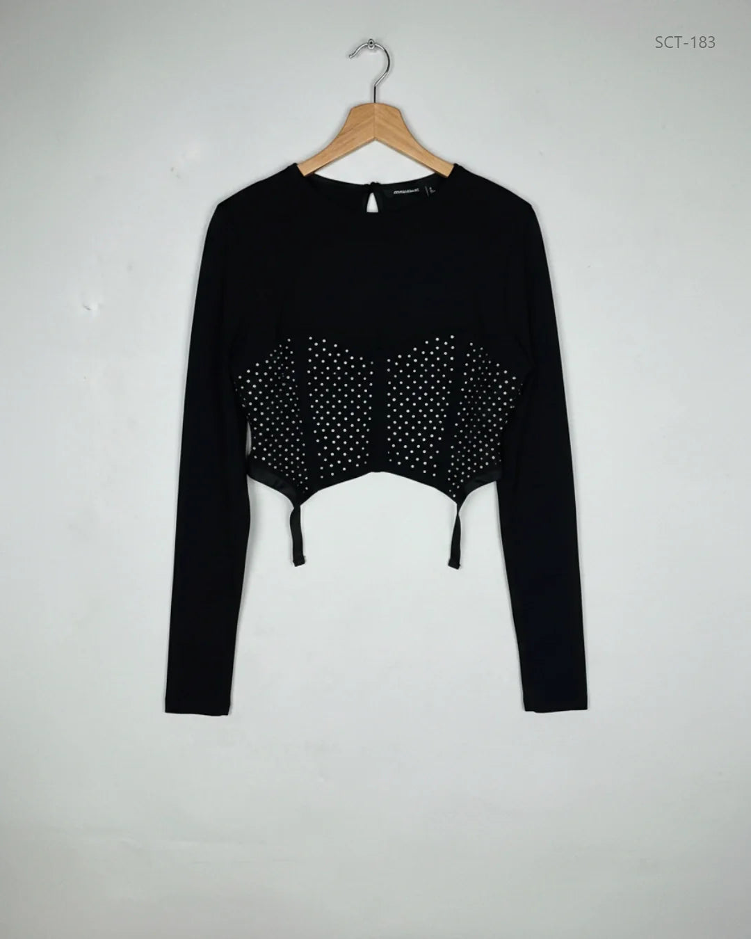 UK Imported secondhand Summer Crop Tops - ASOS brand, Black Polyester, Premium condition, for Womens - Online Thrift Store Karachi Pakistan