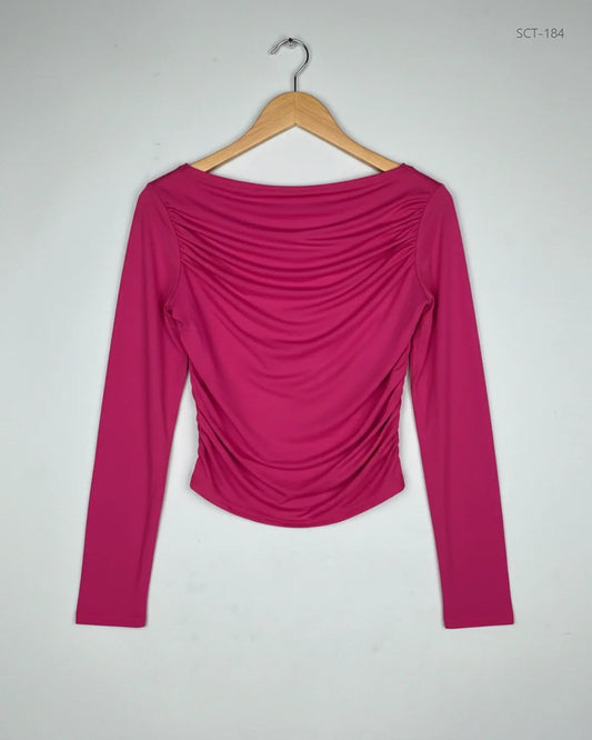 Summer Crop Tops | Shein | Preloved Branded | Socking Pink Polyester | Premium | OTS Thrift Store Islamabad Pakistan