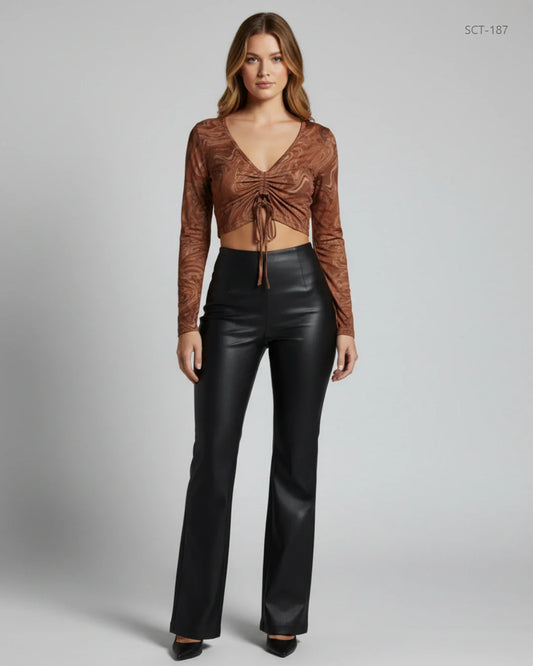 SHEIN Brown Summer Crop Tops (SCT-187)