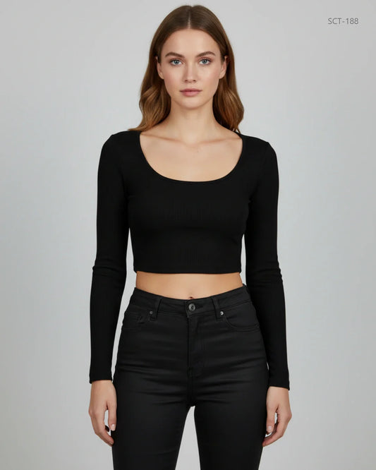 SHEIN Black Summer Crop Tops (SCT-188)