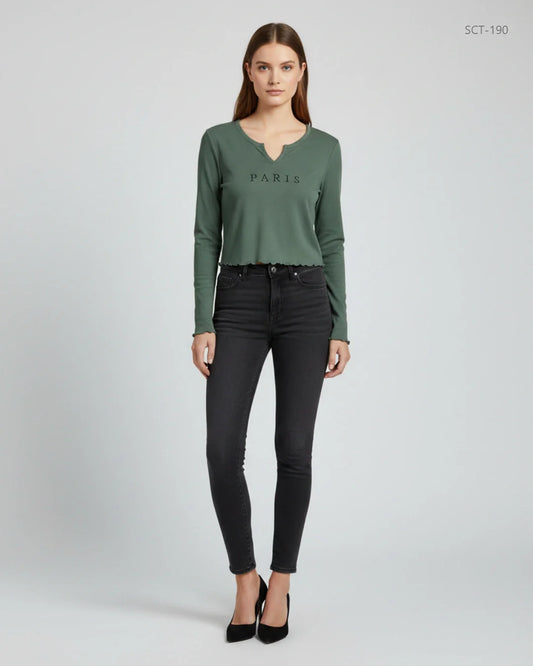 TOPSHOP Olive Drab Summer Crop Tops (SCT-190)