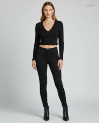 SHEIN Black Summer Crop Tops (SCT-193)