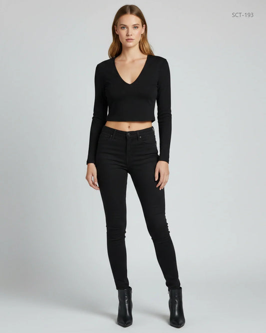 SHEIN Black Summer Crop Tops (SCT-193)