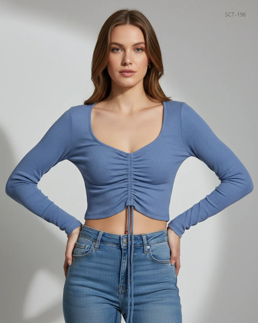 ZARA Sky Blue Summer Crop Tops (SCT-196)