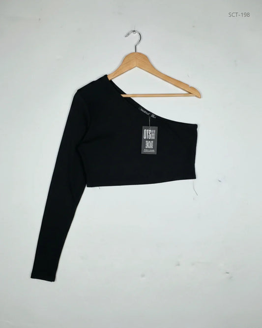 Shop Premium Summer Crop Tops by Boohoo | Preloved Branded Clothes | Black Cotton | Womens | OTS Thrift Store Islamabad Pakistan