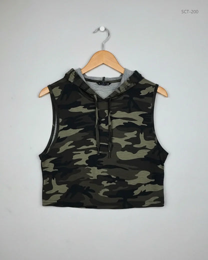 Shop Premium Summer Crop Tops by Shein | Preloved Branded Clothes | Army Green Polyester | Womens | OTS Thrift Store Peshawar Pakistan