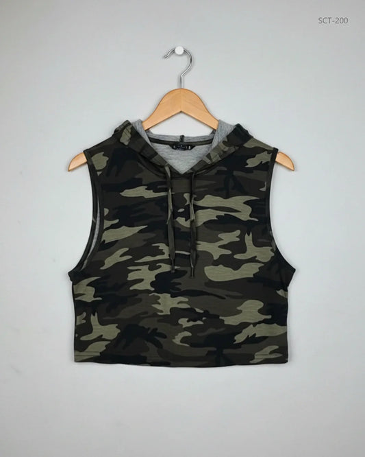 Shop Premium Summer Crop Tops by Shein | Preloved Branded Clothes | Army Green Polyester | Womens | OTS Thrift Store Peshawar Pakistan