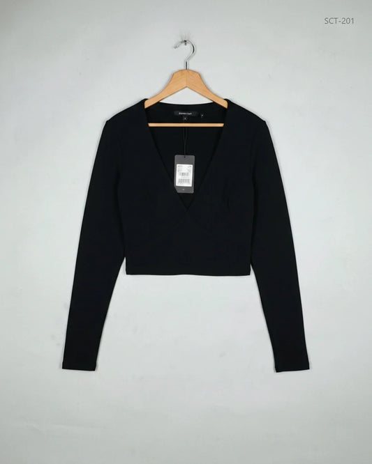 UK Imported secondhand Summer Crop Tops - H&M brand, Black Polyester, Premium condition, for Womens - Online Thrift Store Karachi Pakistan