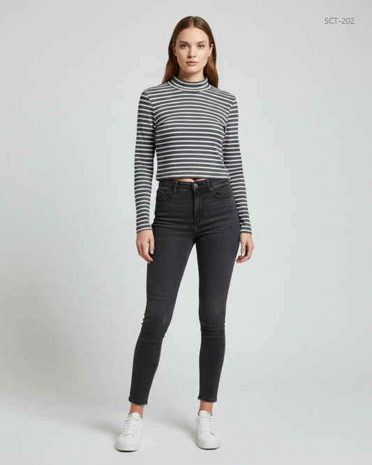 PRIMARK Black & White Summer Crop Tops (SCT-202)