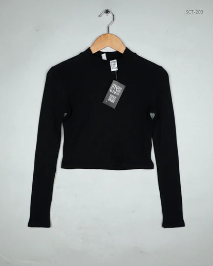 Excellent Condition Summer Crop Tops | Preloved H&M | Black Cotton | Thrift Shop for Womens Peshawar Pakistan | OTS