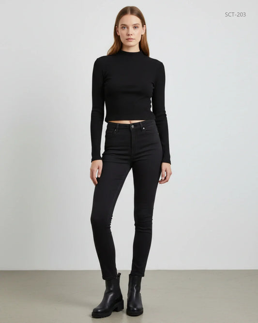 H&M Black Summer Crop Tops (SCT-203)