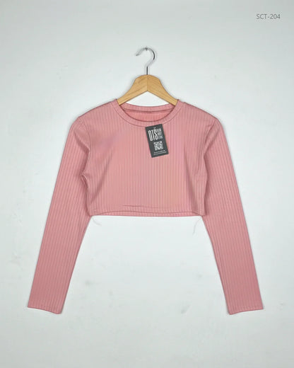 Preloved Premium Summer Crop Tops by CUT LABEL, Teapink Polyester for Womens - OTS Thrift Shop Islamabad Pakistan