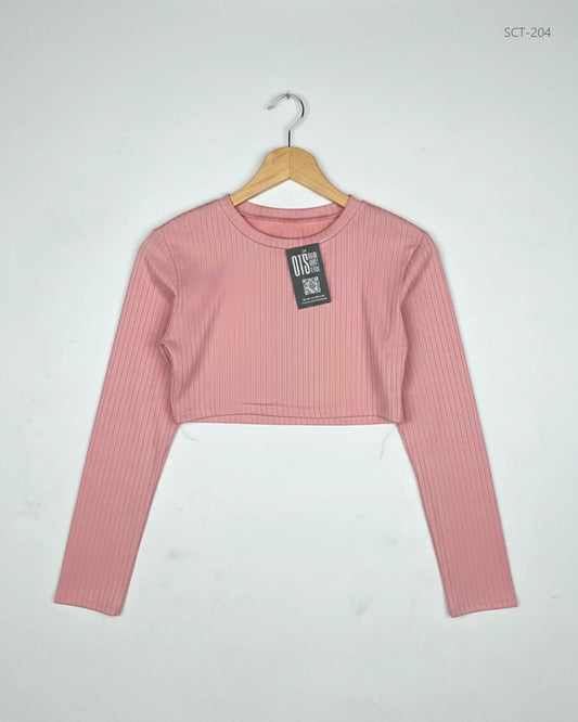 Preloved Premium Summer Crop Tops by CUT LABEL, Teapink Polyester for Womens - OTS Thrift Shop Islamabad Pakistan