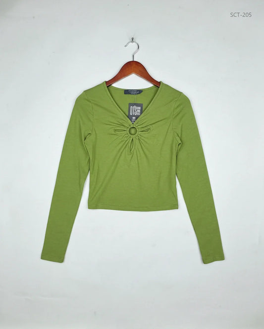Summer Crop Tops | Primark | Preloved Branded | Olive Cotton | Premium | OTS Thrift Store Peshawar Pakistan