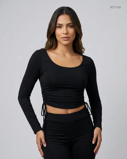 Preloved Premium Summer Crop Tops by Shein, Black Cotton for Womens - OTS Thrift Shop Lahore Pakistan