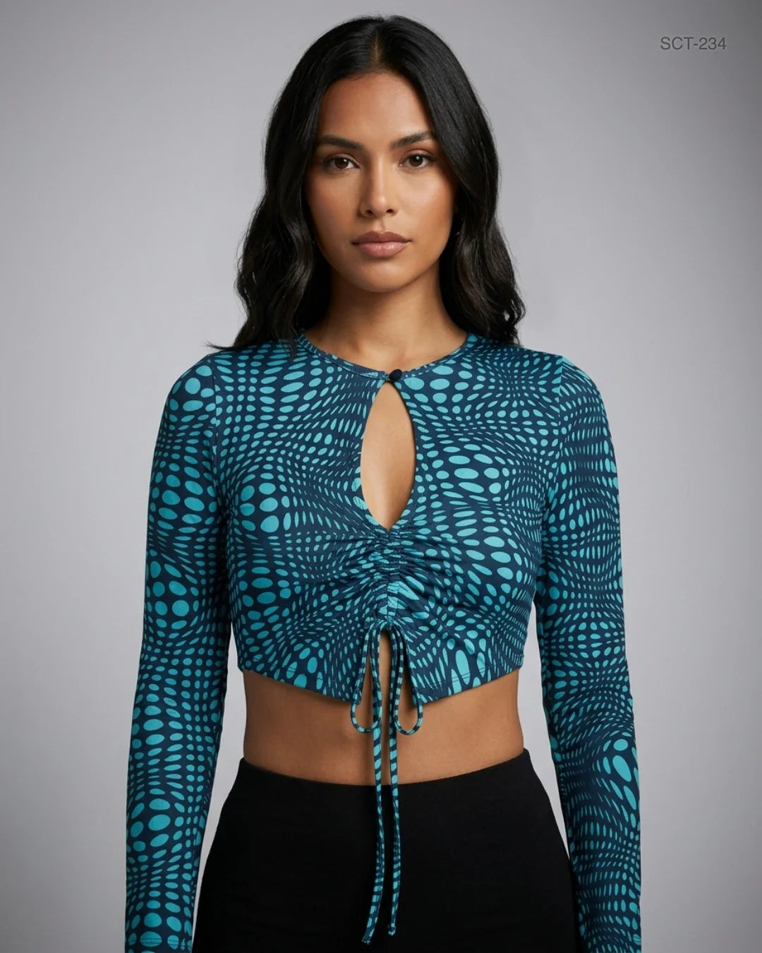 UK Imported secondhand Summer Crop Tops - MOTEL brand, Black & Sky Blue Cotton, Premium condition, for Womens - Online Thrift Store Islamabad Pakistan