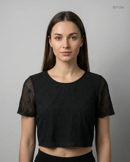 Shop Premium Summer Crop Tops by Primark | Preloved Branded Clothes | Black Polyester | Womens | OTS Thrift Store Peshawar Pakistan