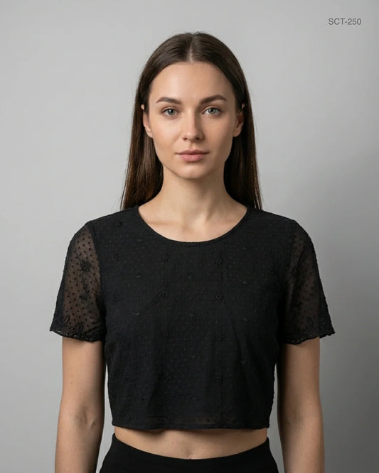 Shop Premium Summer Crop Tops by Primark | Preloved Branded Clothes | Black Polyester | Womens | OTS Thrift Store Peshawar Pakistan