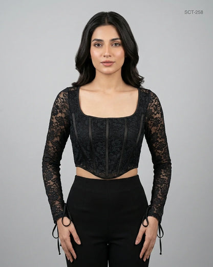 Summer Crop Tops | Shein | Preloved Branded | Black Polyester | Premium | OTS Thrift Store Lahore Pakistan