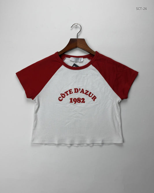 Summer Crop Tops | Primark | Preloved Branded | Red & White Cotton | Premium | OTS Thrift Store Peshawar Pakistan