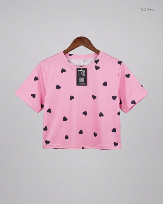 Preloved Premium Summer Crop Tops by CUT LABEL, Pink Polyester for Womens - OTS Thrift Shop Peshawar Pakistan