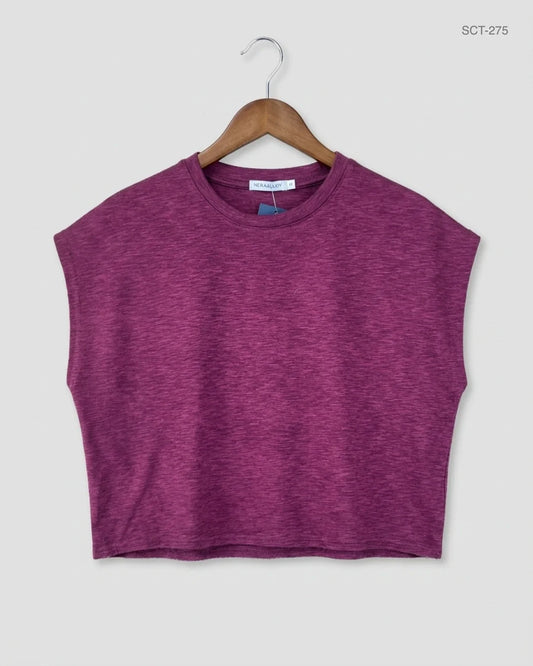 UK Imported secondhand Summer Crop Tops - Vera & lucy brand, Maroon Cotton, Premium condition, for Womens - Online Thrift Store Peshawar Pakistan