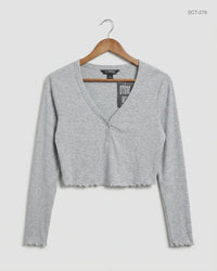 DUNNES (SCT-276) Gray Summer Crop Tops