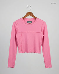 CUT LABEL (SCT-283) Pink Summer Crop Tops