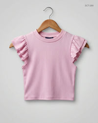 SIGUATURE (SCT-289) Pink Summer Crop Tops