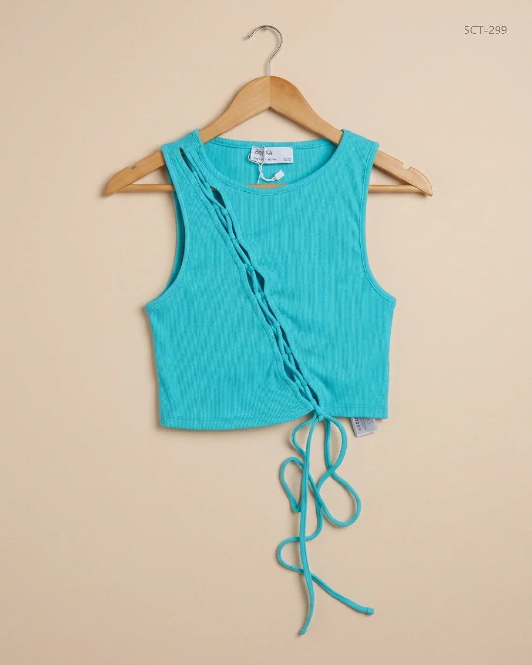 BERSHKA (SCT-299) Cyan Summer Crop Tops