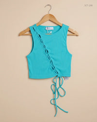 BERSHKA (SCT-299) Cyan Summer Crop Tops