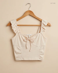 CIDER (SCT-302) Beige Summer Crop Tops