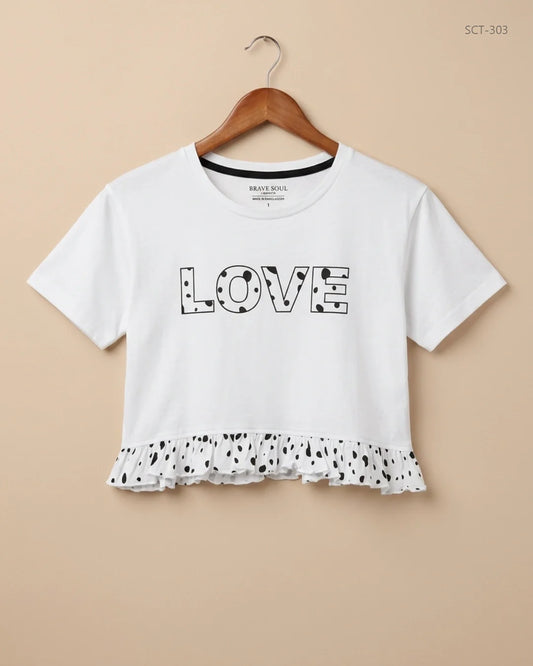 Summer Crop Tops | BRAVE SOUL | Preloved Branded | White Cotton | Premium | OTS Thrift Store Karachi Pakistan
