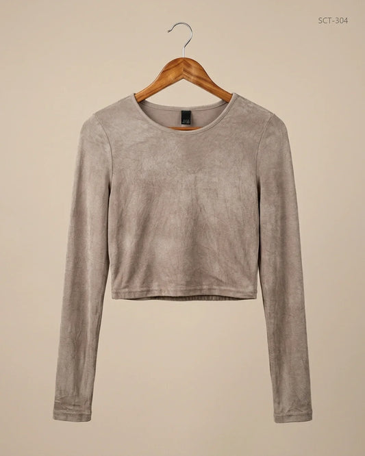 Shop Excellent Summer Crop Tops by Shein | Preloved Branded Clothes | Brown Cotton | Womens | OTS Thrift Store Islamabad Pakistan