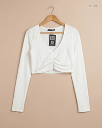 SHEIN (SCT-306) White Summer Crop Tops