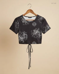 SHEIN (SCT-307) Black Summer Crop Tops