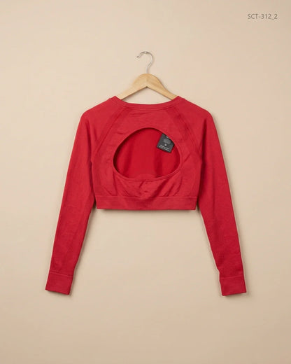Shop Premium Condition Red Polyester Summer Crop Tops by CUT LABEL for Womens at OTS - Online Thrift Store Pakistan (SCT-312)