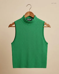 AMISU (SCT-315) Green Summer Crop Tops