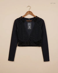 RIVER ISLAND (SCT-316) Black Summer Crop Tops