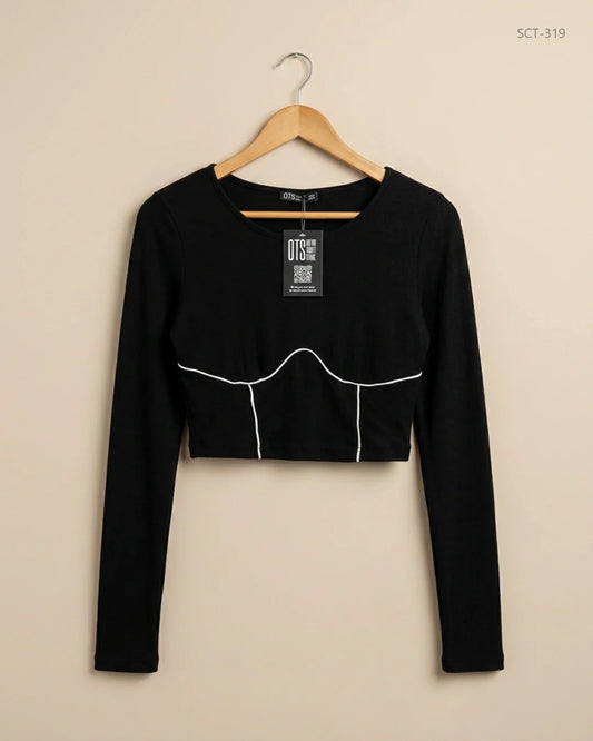 Premium Condition Summer Crop Tops | Preloved Shein | Black Polyester | Thrift Shop for Womens Lahore Pakistan | OTS