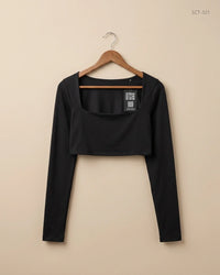 CUT LABEL (SCT-321) Black Summer Crop Tops