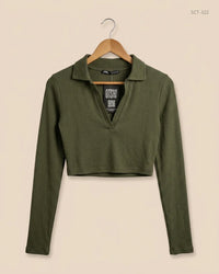 ZARA (SCT-322) Green Summer Crop Tops