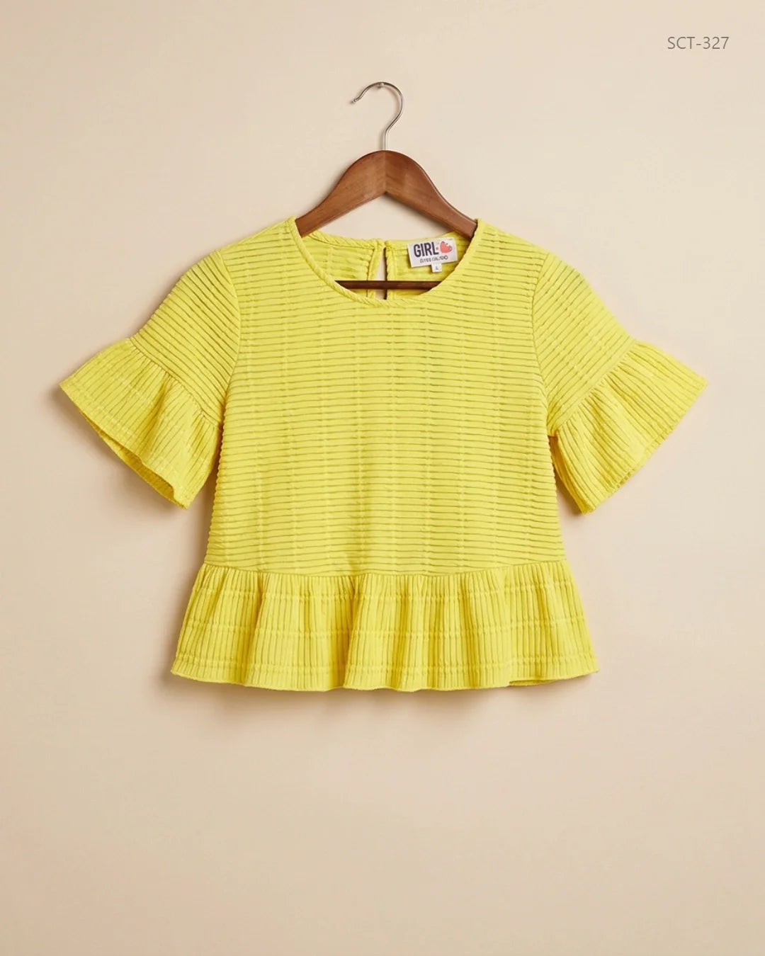 RIVER ISLAND (SCT-327) Yellow Summer Crop Tops