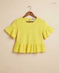 RIVER ISLAND (SCT-327) Yellow Summer Crop Tops