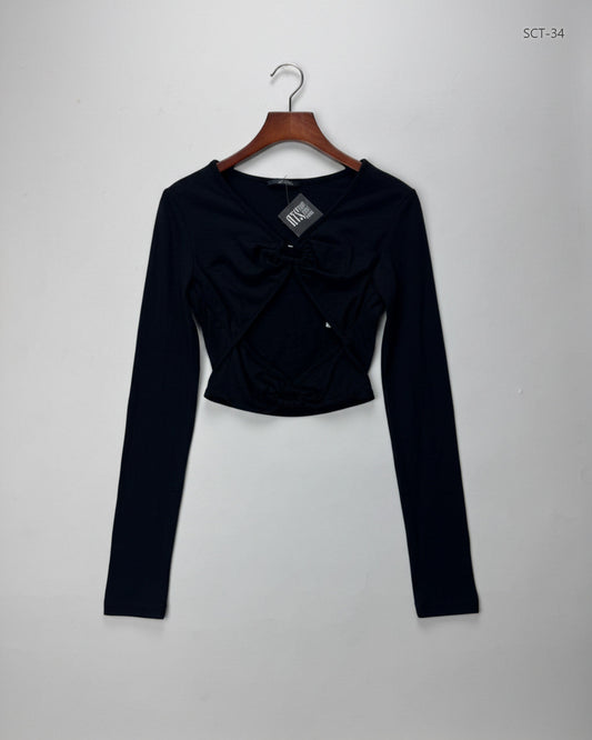 UK Imported secondhand Summer Crop Tops - Shein brand, Black Cotton, Premium condition, for Womens - Online Thrift Store Peshawar Pakistan