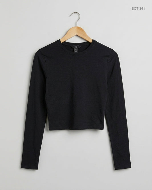 Summer Crop Tops | New Look | Preloved Branded | Black Cotton | Excellent | OTS Thrift Store Lahore Pakistan