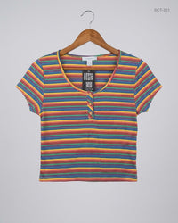 PRIMARK (SCT-351) Multi Color Summer Crop Tops