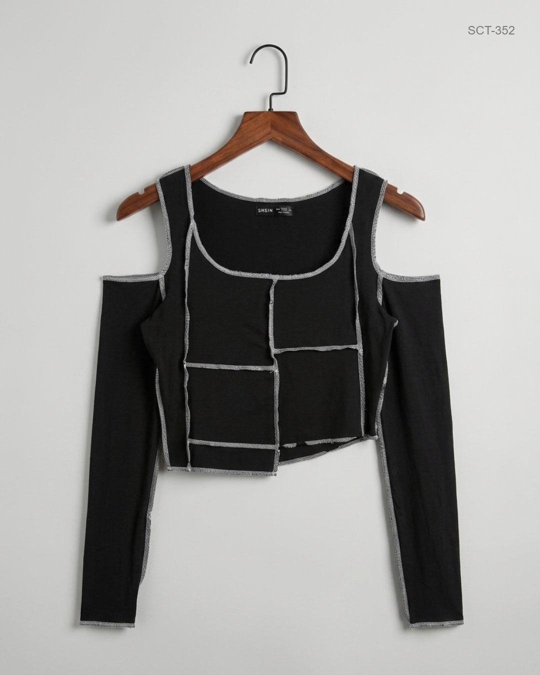 SHEIN (SCT-352) Black Summer Crop Tops