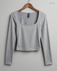 UNKNOWN (SCT-354) Grey Summer Crop Tops