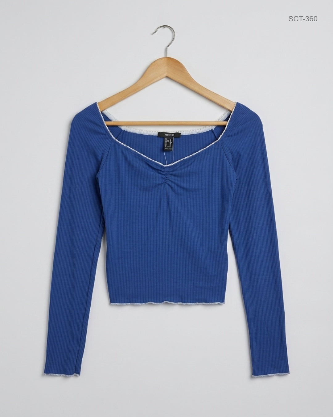 FOREVER 21 (SCT-360) Blue Summer Crop Tops